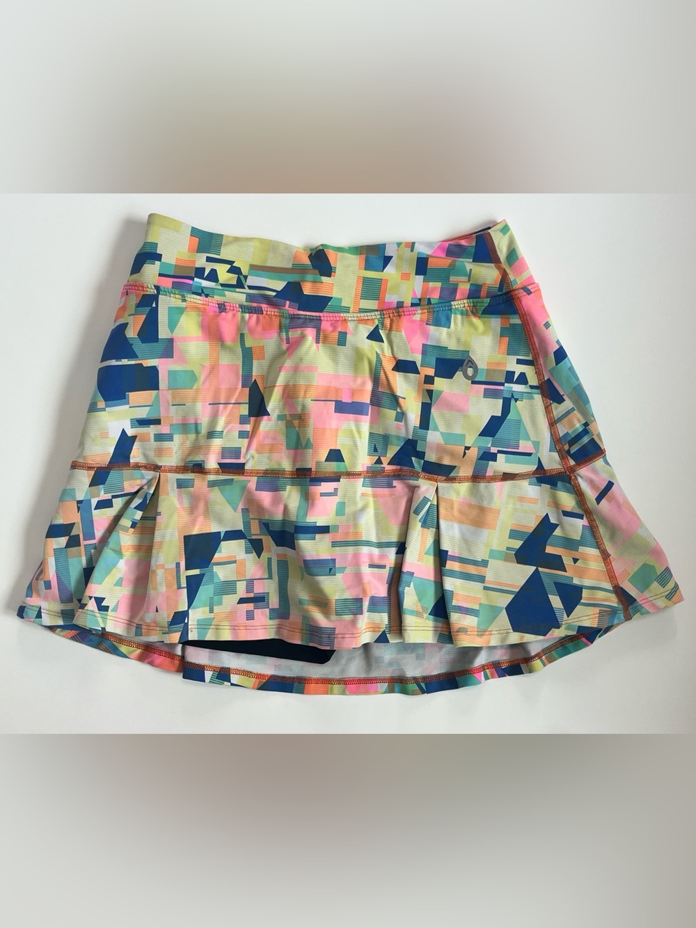 Dona Jo Pickleball Tennis Skort Multicolor Geo Print Athletic Mini Skirt Size L